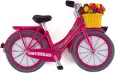 magneet Fiets Amsterdam 6 x 6 cm polysteen roze