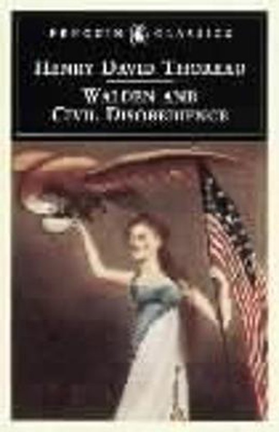 Livre 'Walden and Civil Disobedience' de Henry David Thoreau, édition Penguin Classics, avec une femme et un aigle sur la couverture.