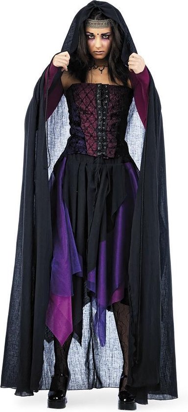 Limit - Gotisch Kostuum - Zwarte Cape Griselda Gothica Vrouw - zwart - Maat 38 - Halloween - Verkleedkleding