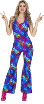 Wilbers - Jaren 80 & 90 Kostuum - Catsuit Atomic Meidengroep Jaren 80 Disco - Vrouw - blauw - Maat 38 - Carnavalskleding - Verkleedkleding