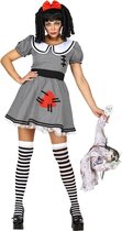 Widmann - Enge Living Dead Doll Pop - Vrouw - Zwart / Wit - XS - Halloween - Verkleedkleding