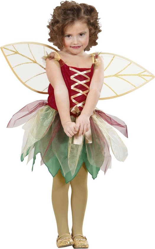 Elfen Feeen & Fantasy Kostuum | Vrolijke Fladder Fee Gouden Vleugels | Meisje | | Carnaval kostuum | Verkleedkleding