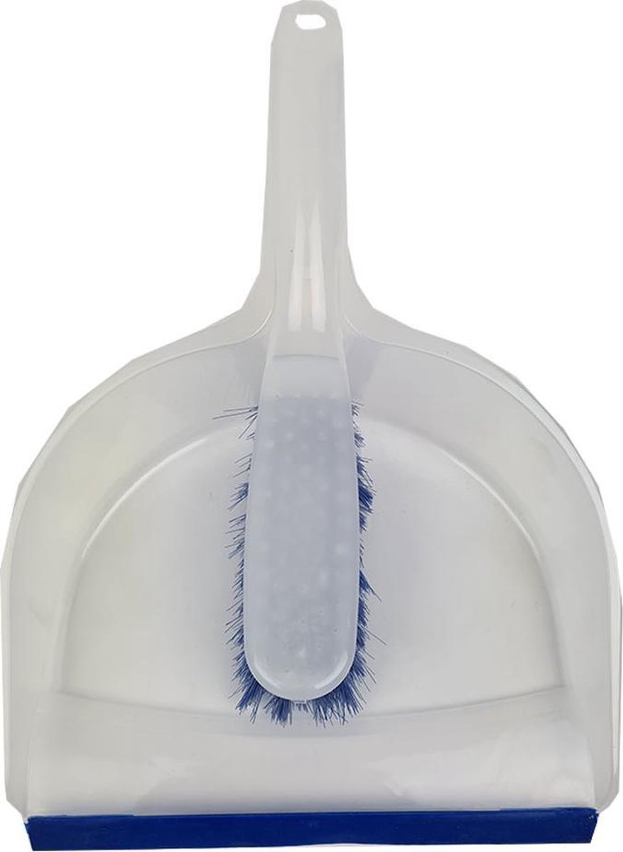 Goedkoopste Stoffer en Blik - Blauw / Transparant - Kunststof - 22 x 34 cm