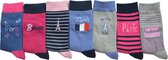 Meisjes 7-Pack - PARIS - maat 31-34 - 7 paar meisjes sokken InterSocks
