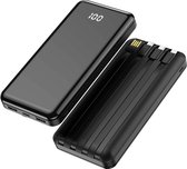Forever powerbank TB-411 ALLin1 10000 mAh met kabels USB-C + Lightning + microUSB zwart