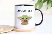 Yoda Baby And Your Text- Customized mokken en bekers - mokken met tekst - mokken - bekers - cadeautje - cadeau voor vrouw - cadeau vor man - keramiek servies - cadeautje voor haar - cadeautje