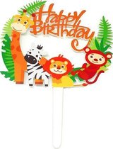 Cake - Taart Topper Happy Birthday Dieren. Taartdecoratie. Tasty Me.