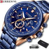 Pagani Design Horloge Luxe Herenhorloge Cadeau - Horloges voor Mannen - Waterdicht - Zilver Blauw
