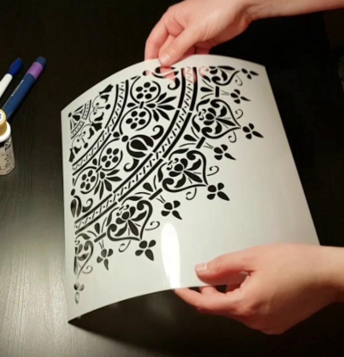 MWOOT 4 stuks grote mandala-sjablonenset, herbruikbaar, bloemen