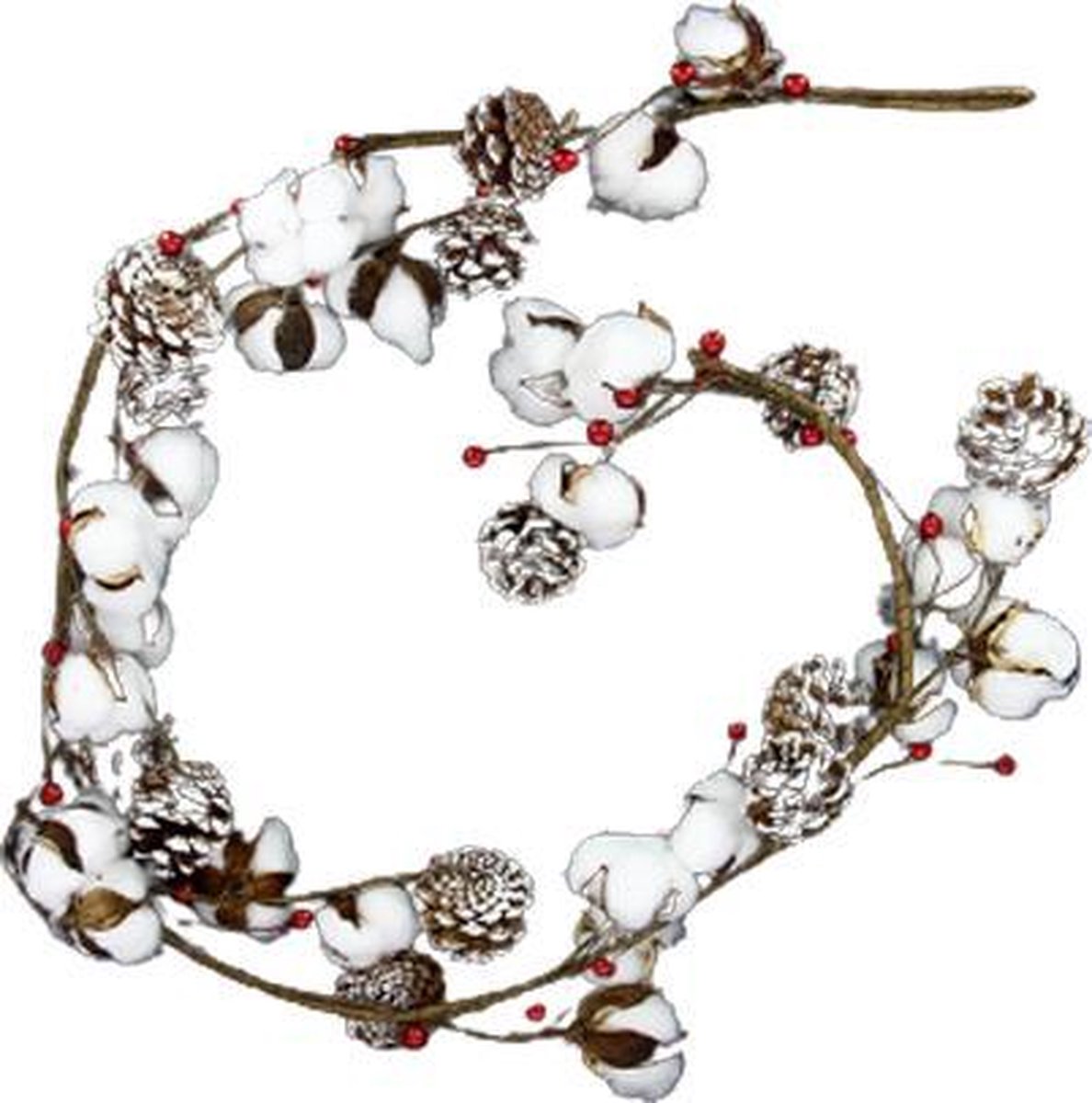 Kerstgarland katoenen bloemen 1m50 - Plastic - SILUMEN