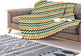 Zethome - Bankhoes - 180x180 cm - Sofa Cover- Chenille Stof - Bank hoes - Bank beschermer - Digital Printed - Zigzag