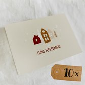 10x hippe gekleurde kerstkaarten (A6 formaat) - kerst kaarten om te versturen - kaartenset - kaartjes blanco - kaartjes met tekst - Luxe kerstkaarten