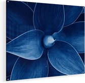 Artaza Glasschilderij - Blauwe Agave Plant - Bloem - 100x80 - Groot - Plexiglas Schilderij - Foto op Glas