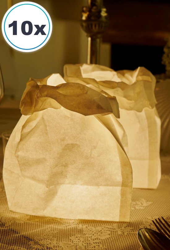 10 x sac de bougie paresseux, lanterne, bougeoir en papier, sac de lumière,  sac de... | bol.com