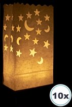 10 x Candle bag Luna e Stelle, windlicht maan en sterren, papieren kaars houder, lichtzak, candlebag, candlebags, sfeerlicht, bedrukt, logo, foto. No66