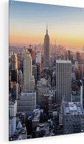 Artaza Glasschilderij - New York Skyline Met Wolkenkrabbers - 70x105 - Plexiglas Schilderij - Foto op Glas