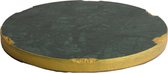 Natural Collections - Decoratie plateau "Marble Green" - marmer groen goud - rond 20 cm