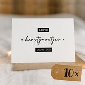 10x hippe Nederlandse kerstkaarten (A6 formaat) - kerst kaarten om te versturen - kaartenset - kaartjes blanco - kaartjes met tekst - Luxe kerstkaarten