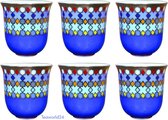 Images D'Orient Coffee Cup SURSOCK VITRAIL, porcelain, 90ml, set van 6