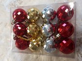 Kerstballen - 3.5 cm - onbreekbaar - 12 stuks - multicolor