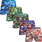 Gianvaglia Heren boxershorts 5 pack - camouflage print - gemixte kleuren - XXXL