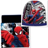 Marvel Spiderman winterset - 2-delig - muts + colsjaal - Blauw - Maat 52 cm (+/- 3-6 jaar)