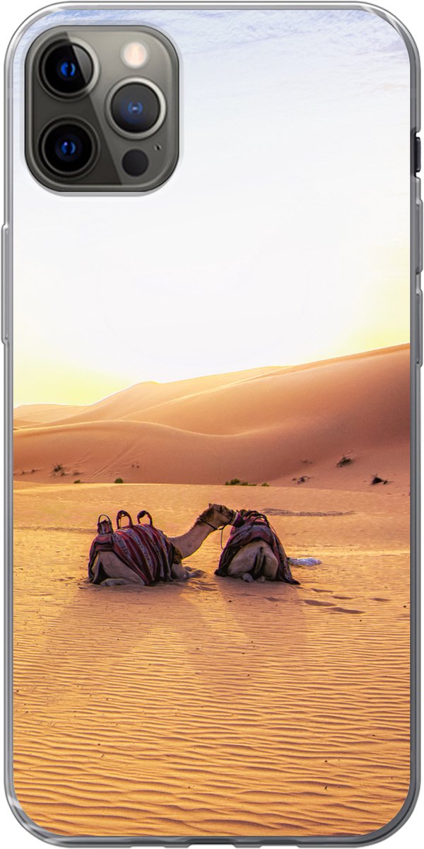 Telefoonhoesje Geschikt voor iPhone 13 Pro Max hoesje - Kameel - Woestijn - Zand - Siliconen Telefoonhoesje Telefoonhoesje