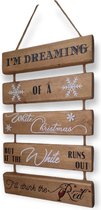 Wandbord tekstladder kerst cadeau kerstpakket origineel wijn humor wijnliefhebber houten tekst ladder