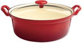 Gietijzeren braadpan met glazen deksel 28 cm