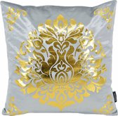 Oriental Silver/Gold Kussenhoes | Velours - Polyester | 45 x 45 cm | Zilver - Goud