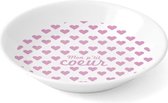 MILL'O BÉBÉ Diep bord van witte melamine met decor Little Pink Hearts