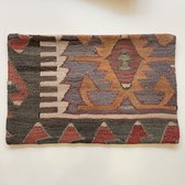 Kussen kelim  – 60 x 40 cm - Kelim gemaakt kussen - 100 % Wol - handgeweven kelim kussen- Turkse kussen