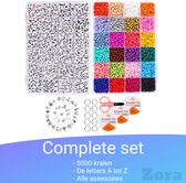 Zora Kralen Set - Sieraden maken - 5000 stuks - Alfabet letters - Kralendoos - Letterkralen - DIY set - 3mm