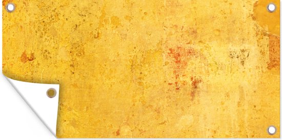 Schuttingposter Muur - Geel - Steen - 200x100 cm - Tuindoek