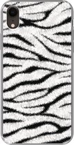 Geschikt voor iPhone XR hoesje - Dierenprint - Zebra - Wit - Siliconen Telefoonhoesje