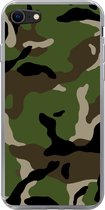 Geschikt voor iPhone SE 2020 hoesje - Militair camouflage patroon - Siliconen Telefoonhoesje
