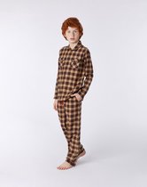 Woody pyjama van geweven flanel jongens/heren - multicolor geruit - 212-2-QPW-W/957 - maat 140