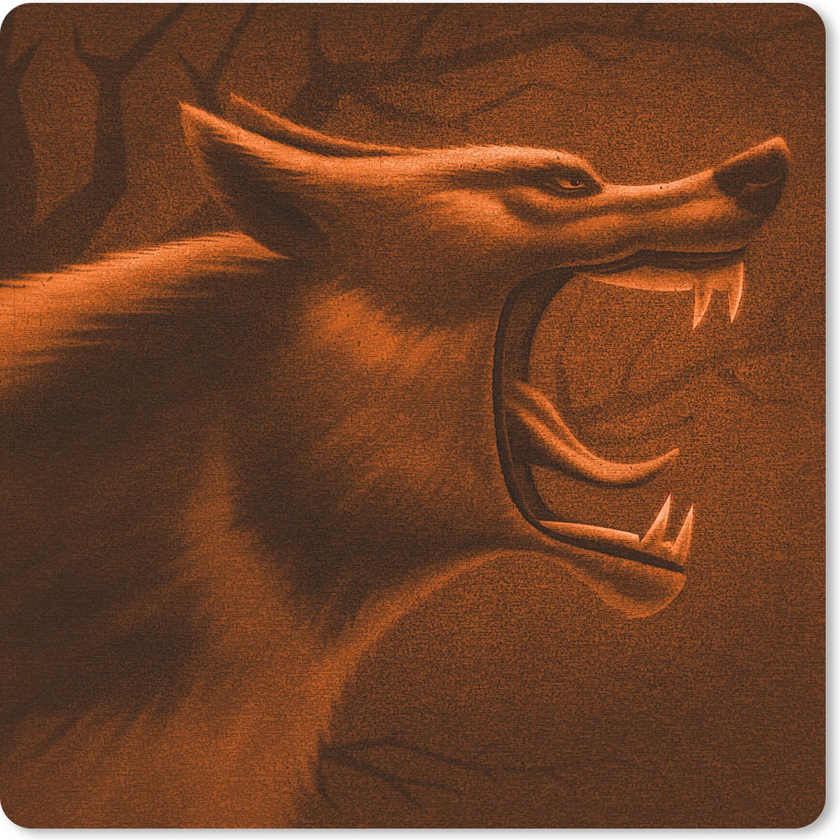 Muismat 30x30 cm - Mousepad Wolf - Boos - Roofdier - Muismatten