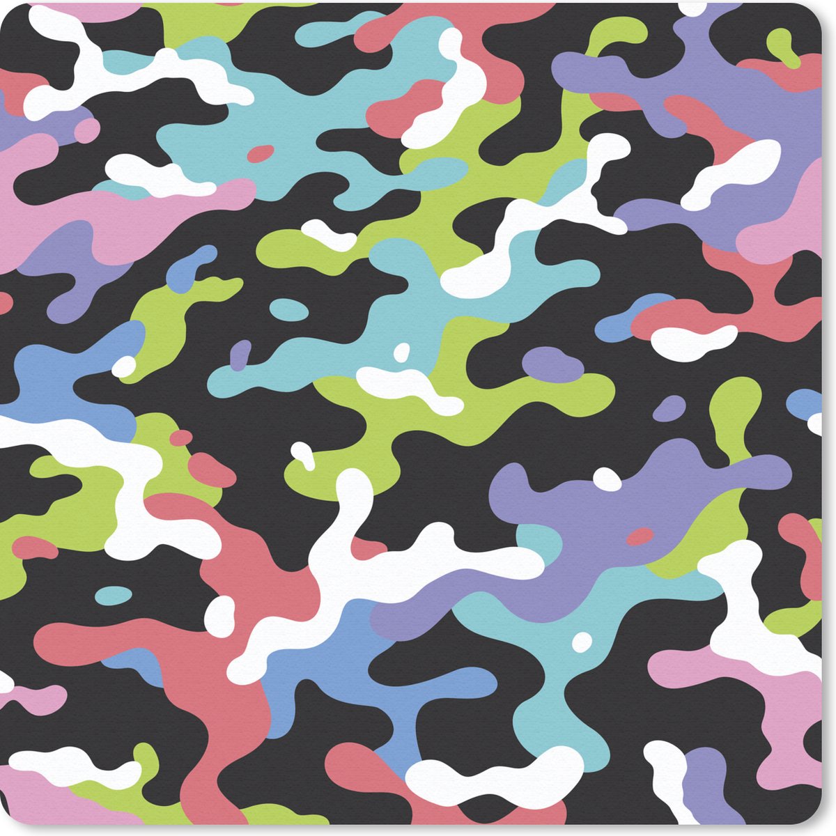 Muismat 30x30 cm - Mousepad Kleurrijk camouflage patroon - Muismatten