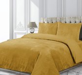 velvet couture dekbedovertrek 200x200/220cm velvet touch-oker geel