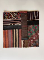 Authentieke Kussen – 50 x 50 cm - Kelim gemaakt kussen - 100 % Wol - handgeweven kelim kussen- Turkse kussen