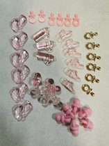 40 delig knutselpakket bedeltjes geboorte babyshower roze