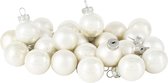 24x Oneiro's luxe kerstballen PUJURE Wit – ø25 mm- groen - kerstbal - luxe verpakking – kerstcollectie – kerstdecoratie – kerstboomhanger – kerstversiering