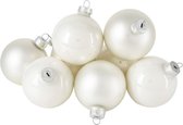 8x Oneiro's luxe kerstballen GLORE Wit – ø80 mm- groen - kerstbal - luxe verpakking – kerstcollectie – kerstdecoratie – kerstboomhanger – kerstversiering