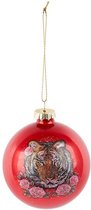 Oneiro's luxe kerstbal MYSYO Rood – ø80 mm - PER 1 STUK antraciet - grijs - zwart - kerstbal - luxe verpakking – kerstcollectie – kerstdecoratie – kerstboomhanger – kerstversiering - goud