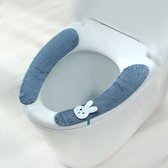Gading Toiletbrilbekleding - 2 pack Zelfklevend Toiletbrilhoes - WC brilhoesje - Blauw konijn