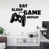 Muursticker Eat Sleep Game Repeat