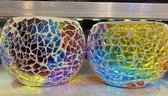 Photophore en verre mosaïque - Bougeoir en verre mosaïque - Photophore en verre mosaïque - 7.5x7.5x5