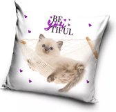 Kat, Kitten Be-You-Tiful Sierkussens - Kussen - 40 x 40 inclusief vulling - Kussen van Polyester - KledingDroom®