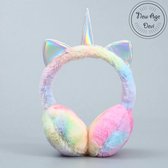 New Age Devi - Eenhoorn oorwarmers - Meisjes - Regenboog kleuren - Pluche